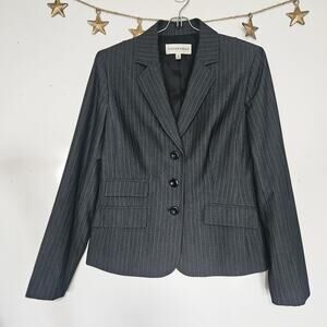 Jones New York Womens Size 10 Pinstripe Blazer Suit Jacket 90s Y2k Downtown Girl